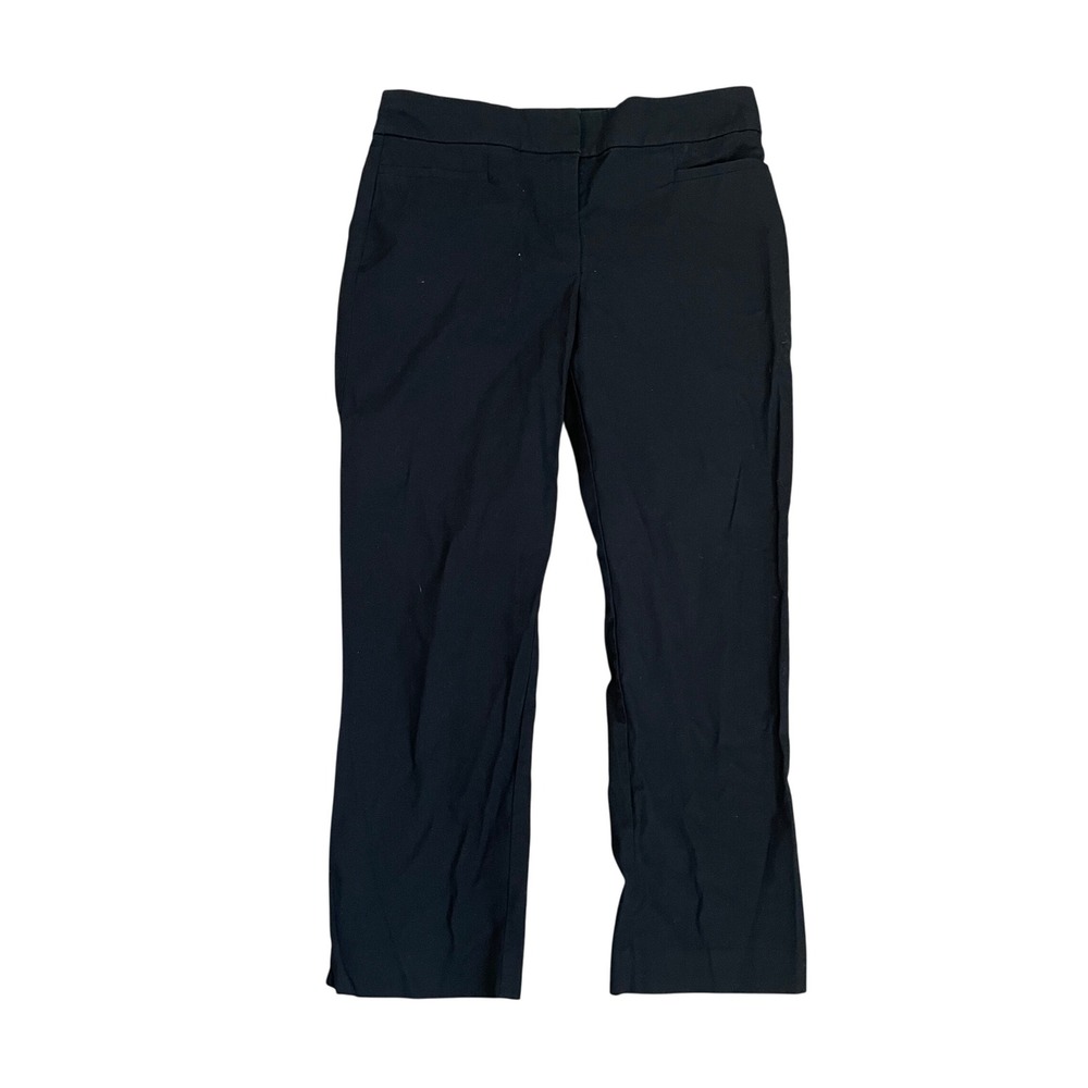 Ann Taylor Straight Leg Dress Pants Size 4 Black Mid Rise Normcore Office Mature